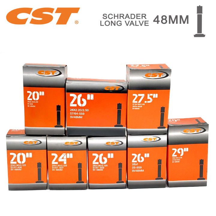 CST Tube 24 26 27.5 29 Bicycle Inner Tube Long Valve 48mm Interior