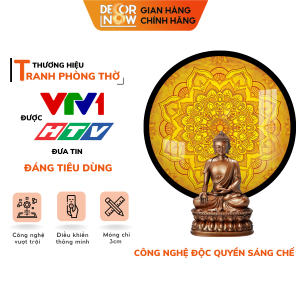 Đèn Hào Quang Phật In Tranh Trúc Chỉ DECORNOW 3040 cm Trang Trí Ban Thờ Hào Quang Trúc Chỉ MANDALA DCN-TC33