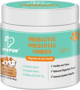 Probiotic Powder for Dogs & Cats 10 Billion CFU Dog Probiotic Powder with Digestive Enzymes & PrebioticsP for Digestive Health Immune Support Diarrhea Gas & Loose Stool