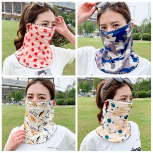 DANGSTORA Printed Ice Silk  Floral UV Protection Neck Wrap Cover Elastic Cycling Face Cover Face Cover Men
