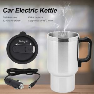 LINSBAYWU 12V Vehicle Heating Cup Stainless Steel Quick-Heat Car Water Warmer High quality With Lid Travel Heated Thermal Mug Camping