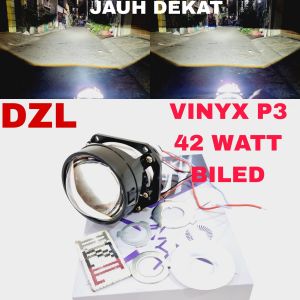 paket lengkap lampu utama led biled vinyx p3 flat 2.5 inch inc in projector projie projie purple lens