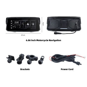EKLEVA 6.86 inch Wireless CarPlay Moto Android Auto Portable Digital Motorcycle Dashboard Motorcycle Navigation Display Screen