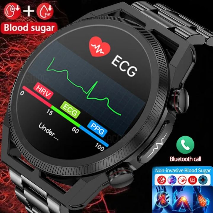 Health Smart Watch Blood Sugar Blood Lipid Uric Acid HRV Monitor
