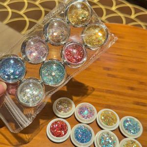 Set 8 hũ nhũ kim tuyến vảy cá 6D siêu sáng chuyên dụng trang trí móng tay chân