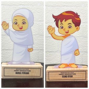 Piala Wisuda Plakat Manasik Haji Kelulusan Sekolah Kuliah Vandel Hijab