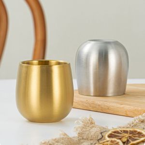 SDFG Thiết bị chống rơi cho trẻ em Cốc nước bằng thép không gỉ Đa chức năng Có thể tái sử dụng Cốc bia hai lớp Phong cách Hàn Quốc Chống bỏng Cốc cà phê cách nhiệt Nhà hàng giải trí