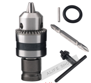 Drill Chuck Adapter 10mm 13mm Impact Adaptor 1/2 "Square Drive Metal Precise Drill Chuck Converter