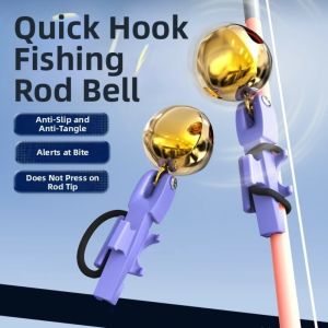 CLARO 5pcs Alarm Bell Fishing Bite Alarm Rod Clip Float Indicator Fishing Bite Bell Practical Bite Indicator Fishing Pole Bell Outdoor Fishing
