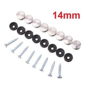 Phụ Kiện Nội Thất Bộ 8 Vít Và Nắp 14mm/20mm Trang Trí Bằng Hợp Kim Không Gỉ Nắp Vít Trang Trí Gương Cố Định Nội Thất