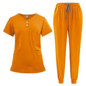 กระดุมยืดไซส์ใหญ่ลำลองแพทย์พยาบาลโรงพยาบาลชุดทำงานชุดล้างมือชุดผ่าตัดชุดเครื่องแบบ