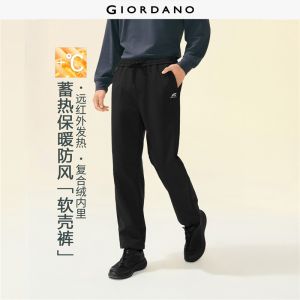 Giordano Men G-MOTION print softshell fleece-lined joggers Free Shipping 01116749