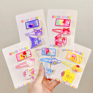 3 Pcs Sanrio Kuromi HairClips Hello Kitty Cinnamoroll Barrettes Hair Cartoon Kawaii Accessories Hairpins Cute Girl Heart Gift
