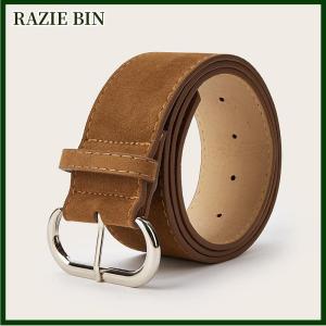 RAZIE BIN Phụ Nữ Sang Trọng Thiết Kế Da Lộn Da Rộng Vành Đai Giản Dị Đa Năng Kinh Doanh Dây Đeo Thắt Lưng Hợp Thời Trang Pin Khóa Dây Thắt Lưng