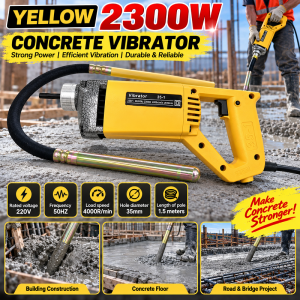 220V Electric Concrete Vibrator – Portable Cement Mixer with Stick Heavy Duty Air Bubble Remover