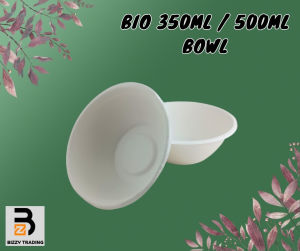 Biodegradable Disposable Round Bowl / Sugarcane Bagasse Bowl / Bio Bowl / Party Bowl / 350ml Bowl / 500ml Bowl (50Pcs)