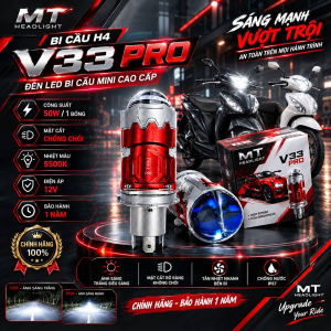 Đèn Pha LED V33 Pro H4 70W Siêu Sáng Cos Pha 2 Chế Độ Gom Sáng Tốt Ánh Sáng Mạnh Rõ Nét Nâng Cấp Đèn Xe Máy Ô Tô