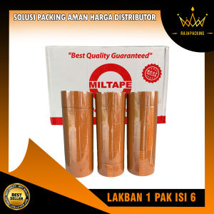 Miltape Premium Lakban Cokelat 6-Pack OPP Multifungsi Harga Distributor