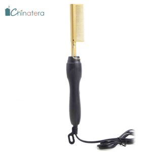 Chinatera Lược Nóng 2 Trong 1 Máy Duỗi Tóc Bàn Là Thẳng Máy Uốn Tóc Lược Làm Nóng Bằng Điện KHÔ ƯỚT Dụng Cụ Tạo Kiểu