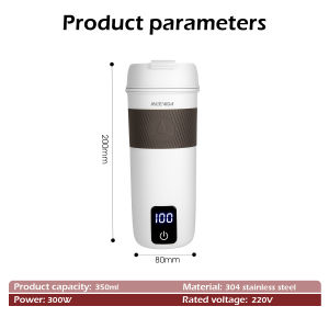 MEEVIDA Electric Kettle Thermal Cup Multi-Function Insulated mini Portable Smart Water Cup Thermos Travel Kettle with LCD