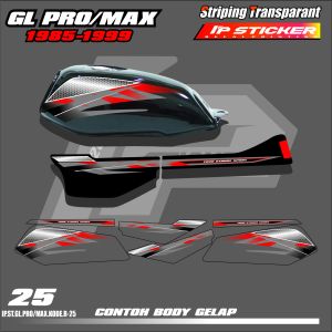 GL PRO/MAX (COD) STIKER STRIPING MOTOR HONDA GL PRO/MAX - LIST SIMPLE DESAIN RACING IP.STRIPING HOLOGRAM DAN TRANSPARAN IP.KODE R-25