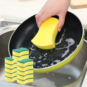5pcs Kitchen High Density Dual-Sided Cleaning Sponges Cleaning Pots and Pans