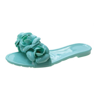 [Free Shipping] Camellia Jelly Sandals For Women Summer New Style Beach Shoes Non-Slip Flip-Flops In Stock