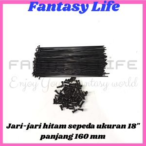 Fantasy Jari jari sepeda ukuran 18 warna HITAM spoke harga untuk 36pcs panjang 160 mm sepeda anak lipat 16+ 349