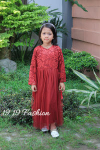 baju gamis brukat anak baju muslim anak 4-11 tahun