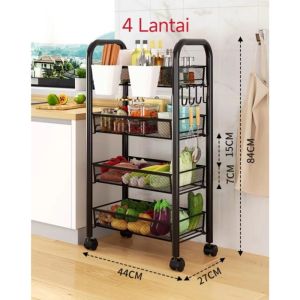 Furnibest Rak Susun Serbaguna Rak Besi Rak Beroda