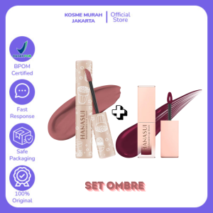 HANASUI SET OMBRE LIPCREAM SALTED CARAMEL LIPTINT BLOODY