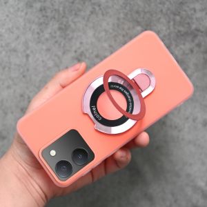 เคส PBZZ สีเจลลี่ 2 in 1 สำหรับ VIVO Y36 y16 y17s y02s v25 pro V25E 4g y27s Y27 y22 y22s y35 Y36 5g เคสศัพท์กันกระแทก ดีไซน์ใหม่สวยงาม แข็งแรง น่ารัก พร้อมที่จับและแม่เหล็ก สีส้ม GDMSZJ02