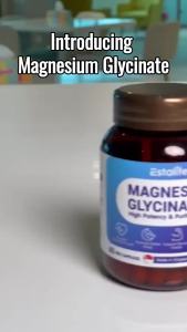 Estalife Magnesium Glycinate 1000MG Mineral Supplement Support Healthy Heart Bone Muscle Rest & Mood Wellness Plant Based Vegan 60 Vegetarian Capsules