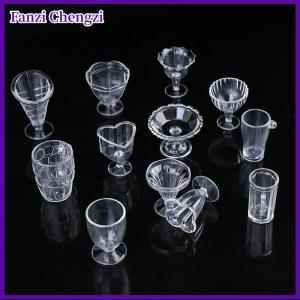 Fanzi 12 cốc đựng kem Sundae Mini cái/bộ Đồ chơi cốc nhựa tạo mẫu đất sét tự làm