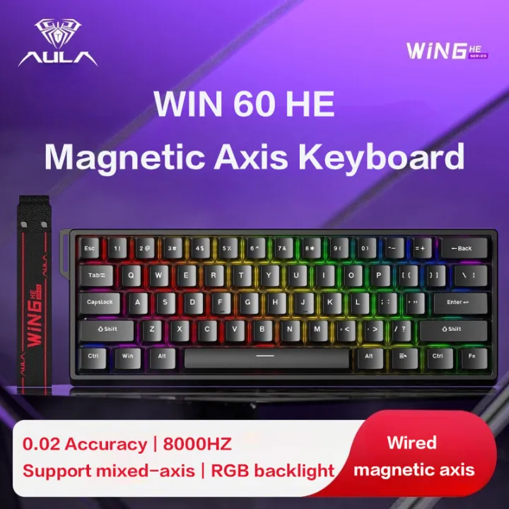 Win 60 Magnetic Axis Keyboard RT Custom Mechanical Wired Connection For Gaming With Webdriver For 8K Response Rate