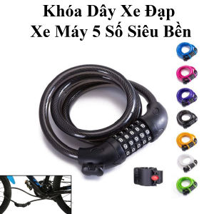 Ổ Khóa Dây 5 Số Chống Trộm Xe Đạp Xe Máy