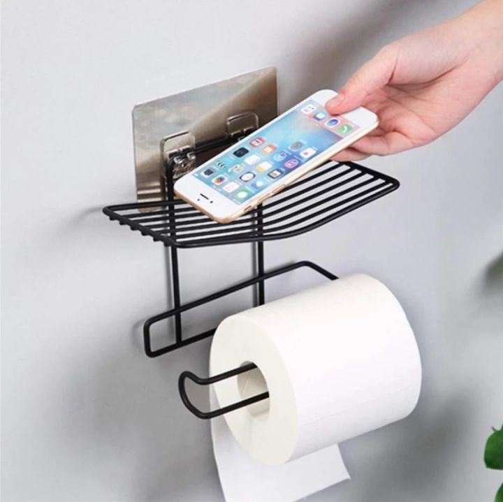 Bathroom Tissue Holder Cast Iron Toilet Paper Holder Cast Iron Wall Shelf  Mobile Stand Towel Rack Holder Lazada PH
