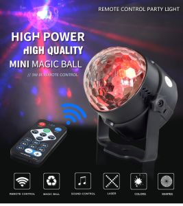 Party Lights Disco Ball 7 Colors Led Strobe Sound Activated Stage Lights Effect With Remote Control For DJ Birthday Xmas Wedding