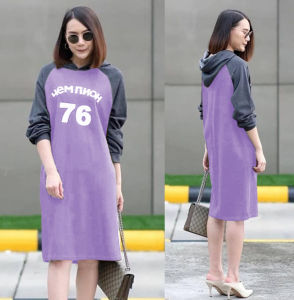 FEMMESHOPA-DRESS WANITA/DRESS MURAH/DRESS KOREA/DRESS KEKINIAN- YX HODIE DRESS ANGKA