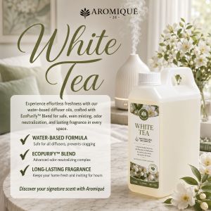 WHITE TEA Aromique Water-Based Essential Oil | Premium Diffuser & Air Freshener Scent Long-Lasting 1L