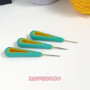 3x/Set Round Hole Cone Punching Needle Wick Tool Crochet Hand Drill Easy to Use for Silicone Molds Making