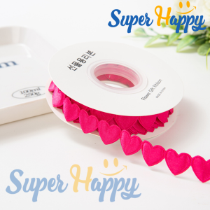 ริบบิ้นหัวใจ (ราคาต่อ 1 เมตร) ขนาด 1.5cm งานตกแต่ง งานประดิษฐ์  | Ribbon Heart DIY