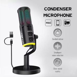 ALSTON M61 USB noise cancelling gaming condenser microphone with intelligent noise-cancelling for streaming media gaming recording