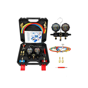 Strong ABS Automotive Refrigerants Charging Tool Set with Leak Proof Connector & Easy Carry Case for R22 R134 R404 R41