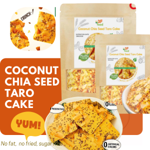 COCONUT CHIA SEED TARO CAKE - Biskut Chia Seed Kelapa Kurma Crispy 100g/250g
