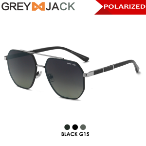 GreyJack Kacamata Hitam Sunglasses Polarized AntiSilau Model Geometric Alumumium Magnesium 2114