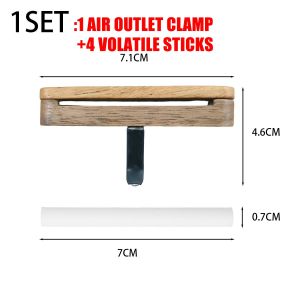 Car Aroma Diffuser Vent Clip Wood Essential Oil Aromatherapy Holder Auto Air Outlet Perfume Freshener with Fiber Diffuser Stick