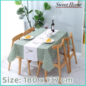 Tablecloth Waterproof and Odorless Rectangular Table Cloth Oil-proof Household PEVA Coffee Table Tablecloth 180x137cm
