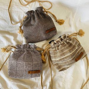 DKLASIK Tas Selempang Bucket Serut Goni Cewek Aesthetic / Slingbag HP Wanita Mini Etnik