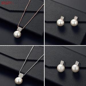 🚚【Local Express Delivery】🚚 3Pcs Fashion Elegant Imitation   Geometry Necklace Earrings For Women Bride Wedding Party Jewelry Set Gifts